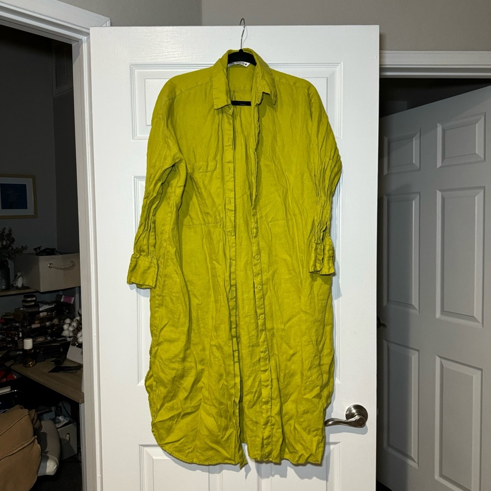Zara long cotton shirt/cover up S